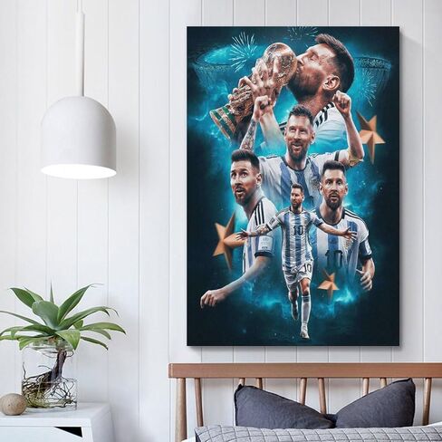 VCLUST Messi Poster Soccer Poster Art Decor Painting Aesthetic Wall Art Canvas for Bedroom Decor 16x24inch(40x60cm) in Saudi Arabia