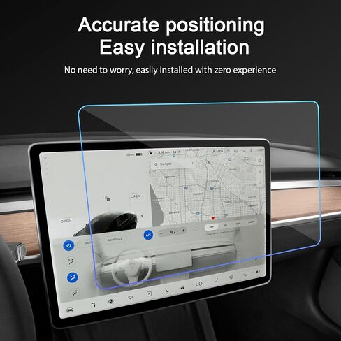واقي شاشة من الزجاج المقسى لشاشة لمس لوحة القيادة المركزية لوحدة التحكم المركزية Tesla Model 3 2024 [15.4 بوصة] + واقي شاشة صندوق مسند الذراع [8 بوصة] قطعتان in Saudi Arabia