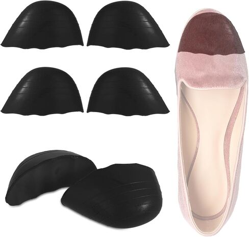 WLLHYF Shoe Filler Inserts for Loose Shoes, 2 Pairs Toe Filler Inserts Toe Cushion Inserts Shoes Too Big Insoles Adjustable Shoe Pads Shoe Size Reducer for Women Men Make Shoes Fit (Black) in Saudi Arabia