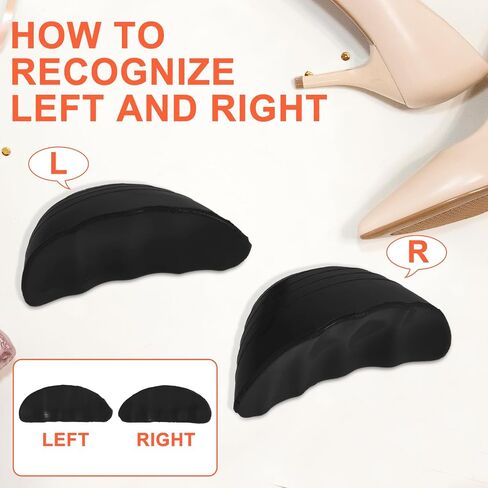 WLLHYF Shoe Filler Inserts for Loose Shoes, 2 Pairs Toe Filler Inserts Toe Cushion Inserts Shoes Too Big Insoles Adjustable Shoe Pads Shoe Size Reducer for Women Men Make Shoes Fit (Black) in Saudi Arabia