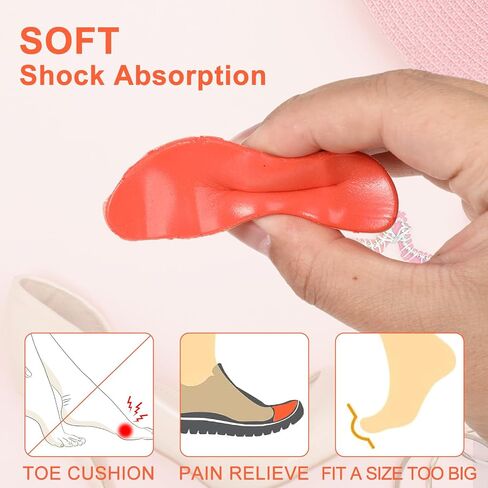 WLLHYF Shoe Filler Inserts for Loose Shoes, 2 Pairs Toe Filler Inserts Toe Cushion Inserts Shoes Too Big Insoles Adjustable Shoe Pads Shoe Size Reducer for Women Men Make Shoes Fit (Black) in Saudi Arabia