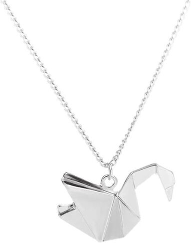 قلادة اوريغامي كرين سوداء سلسلة حمامة السلام قلادة قلادة طويلة ألف ورقة كرين الوهق قلادة مجوهرات للنساء in Kuwait