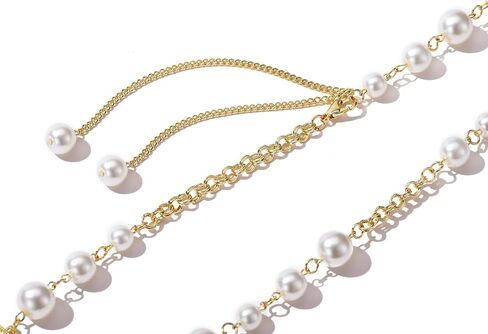 قلادة طويلة مطلية بالذهب عيار 14 قيراط من اللؤلؤ المقلد للنساء عدد 5 قلادة طويلة ساحرة للنساء in Kuwait