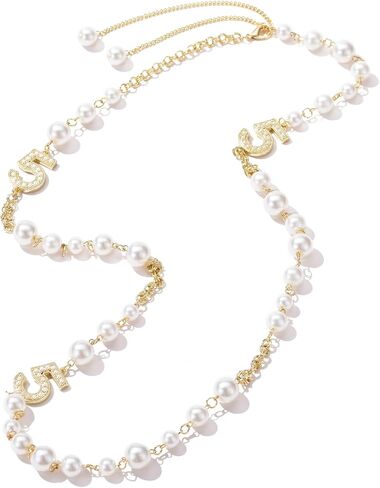 قلادة طويلة مطلية بالذهب عيار 14 قيراط من اللؤلؤ المقلد للنساء عدد 5 قلادة طويلة ساحرة للنساء in Kuwait