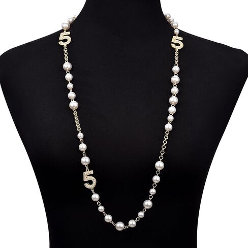 قلادة طويلة مطلية بالذهب عيار 14 قيراط من اللؤلؤ المقلد للنساء عدد 5 قلادة طويلة ساحرة للنساء in Kuwait