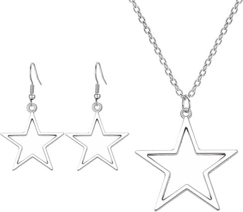 2 قطعة إكسسوارات Y2K قلادة نجمة Y2K أقراط Y2K أقراط نجمة مجوفة قلادة أقراط الجرونج قلادة Y2K قلادات للنساء مجوهرات الجرونج إكسسوارات جمالية مجوهرات Y2K للنساء in Kuwait