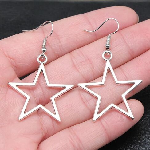 2 قطعة إكسسوارات Y2K قلادة نجمة Y2K أقراط Y2K أقراط نجمة مجوفة قلادة أقراط الجرونج قلادة Y2K قلادات للنساء مجوهرات الجرونج إكسسوارات جمالية مجوهرات Y2K للنساء in Kuwait