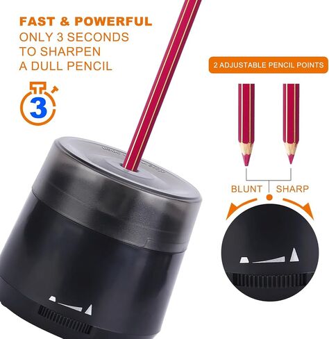 Automatic Electric Pencil Sharpener, USB & Battery Operated, Adjustable Sharpening for Colored Pencils(6-8mm), for School/Classroom/Student (Green) in Saudi Arabia