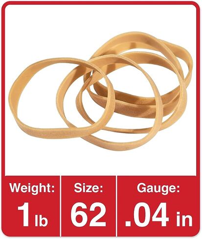 Universal UNV00162 0.04 in. Gauge Size 62 Rubber Bands - Beige (490/Pack) in Saudi Arabia