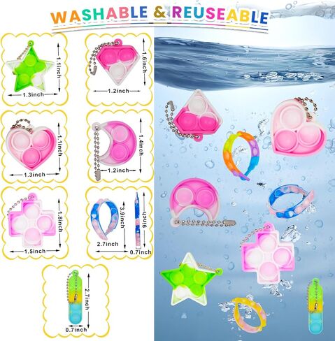 95 Pcs Party Favors for Kids 3-5 4-8-12, Treasure Box Toys for Classroom Prizes, Pinata Filler, Goodie Bag Stuffers, Treasure Chest Carnival Prizes Bulk Birthday Gifts Toys, Pop Fidget Toys Pack in Saudi Arabia