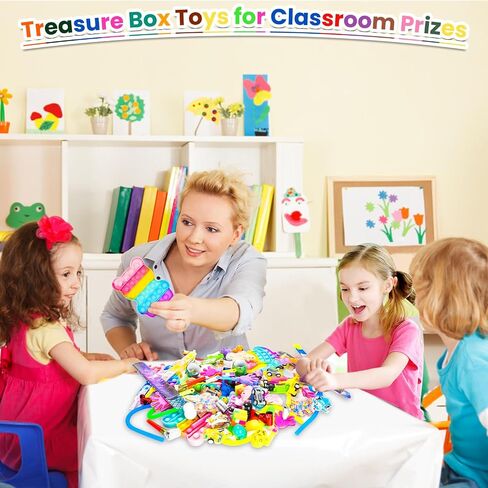95 Pcs Party Favors for Kids 3-5 4-8-12, Treasure Box Toys for Classroom Prizes, Pinata Filler, Goodie Bag Stuffers, Treasure Chest Carnival Prizes Bulk Birthday Gifts Toys, Pop Fidget Toys Pack in Saudi Arabia