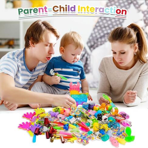 95 Pcs Party Favors for Kids 3-5 4-8-12, Treasure Box Toys for Classroom Prizes, Pinata Filler, Goodie Bag Stuffers, Treasure Chest Carnival Prizes Bulk Birthday Gifts Toys, Pop Fidget Toys Pack in Saudi Arabia