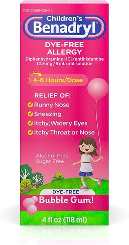 Children's Benadryl Allergy Liquid Cherry 8 oz in Saudi Arabia