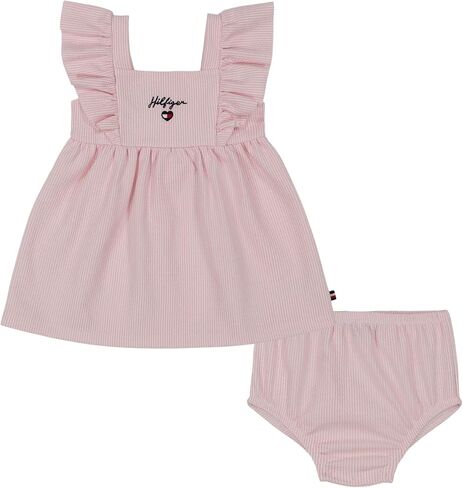 Tommy Hilfiger Baby Girls Woven Dress w/Diaper Cover, Pink in Saudi Arabia