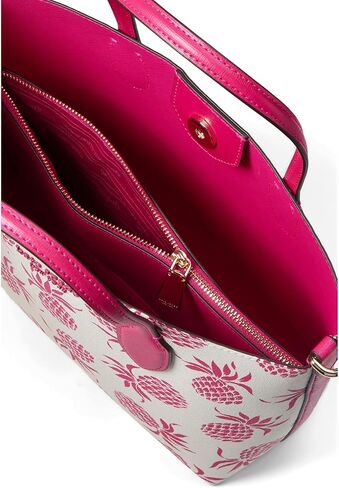 Kate Spade New York Bleecker Pineapple Printed PVC Medium Crossbody Tote, Cream Multi in Saudi Arabia