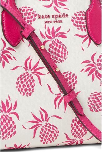 Kate Spade New York Bleecker Pineapple Printed PVC Medium Crossbody Tote, Cream Multi in Saudi Arabia