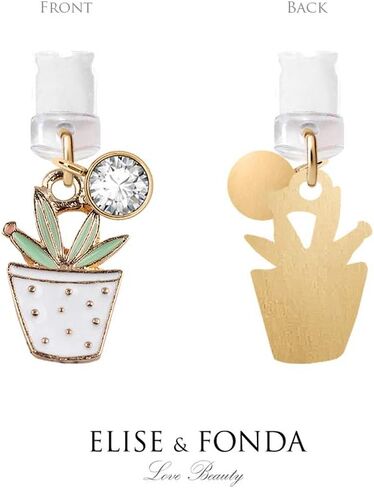 ELISE & FONDA CP207 منفذ شحن USB مضاد للغبار قابس صغير بوعاء نبات الصبار قلادة سحر الهاتف لهاتف iPhone 11/ XS MAX/XR/X/8 Plus/7/6S/7/SE iPad iPod in Saudi Arabia