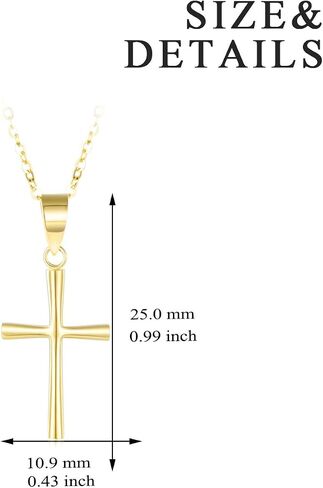 SISGEM Solid 18k Gold Cross Pendant Necklace for Women, Real 18 Carat Gold Religious Jewelry Gifts for Her, 18 inch in Saudi Arabia