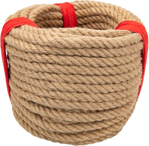Natural Jute Rope 1/2 inch 100 feet, Twisted Manila Rope Hemp Rope Sisal Rope for Cat Scratching Post, Camping, Crafts, Tug of War, Railings Decorate, Hanging, Hammock, DIY Projects in Saudi Arabia