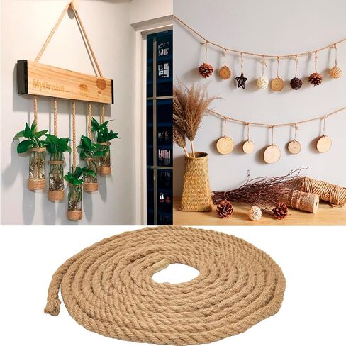 Natural Jute Rope 1/2 inch 100 feet, Twisted Manila Rope Hemp Rope Sisal Rope for Cat Scratching Post, Camping, Crafts, Tug of War, Railings Decorate, Hanging, Hammock, DIY Projects in Saudi Arabia