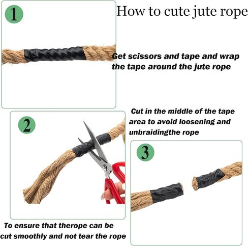 Natural Jute Rope 1/2 inch 100 feet, Twisted Manila Rope Hemp Rope Sisal Rope for Cat Scratching Post, Camping, Crafts, Tug of War, Railings Decorate, Hanging, Hammock, DIY Projects in Saudi Arabia