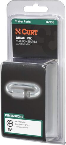 CURT 82933 Threaded Quick Link Trailer Safety Chain Hook Carabiner Clip, 3/8-Inch Diameter, 11,000 lbs Break Strength, CLEAR ZINC in Saudi Arabia
