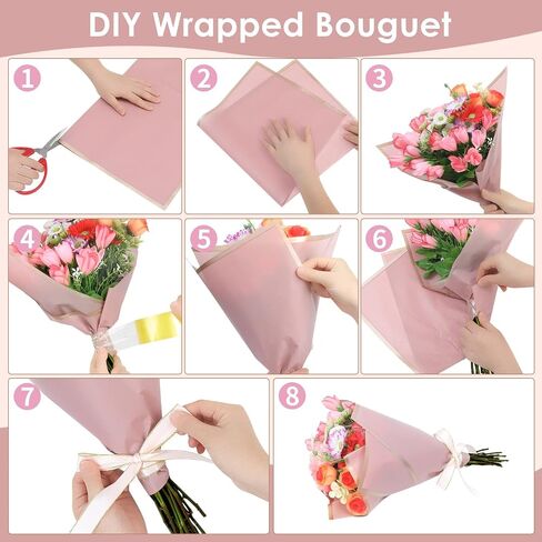 SDMOER 659 Pcs Flower Bouquet Accessories, 220 Floral Wrapping Paper,3 Rolls 25 Yards Ribbons,36 Pcs 3D Butterflies,400 PCS Flower Pins for Florists Gift Packaging DIY (22 Colors) in Saudi Arabia
