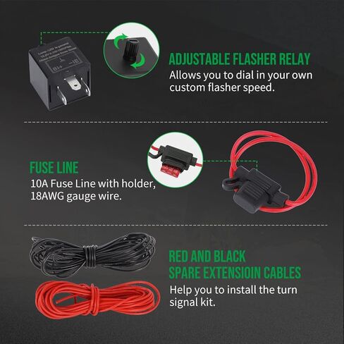 مجموعة إشارة الانعطاف العالمية ATV UTV، مع مجموعة ضوء إشارة الانعطاف في الشارع، مفتاح الروك USB، خط الصمامات للتتابع المتعري USB لدراجة SXS الترابية Polaris RZR Can-Am Kawasaki Golf Cart Dune Buggy in Saudi Arabia