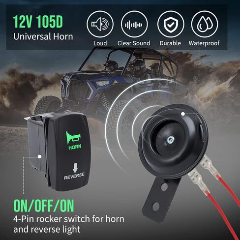 Universal ATV UTV Turn Signal Kit, with Street Turn Signal Light Kit Rocker Switch Horn USB Flasher Relay Fuse Line for SXS Dirt Bike Polaris RZR Can-Am Kawasaki Golf Cart Dune Buggy in Saudi Arabia