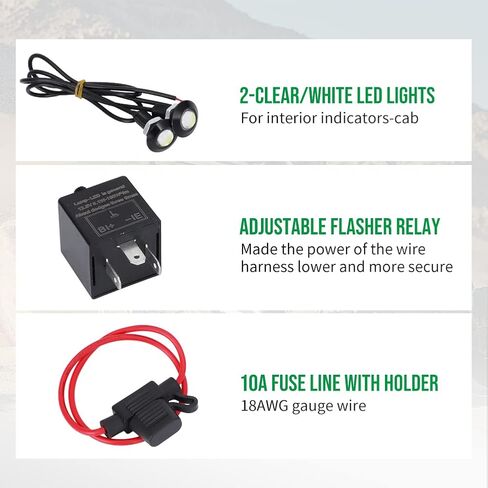Universal ATV UTV Turn Signal Kit, with Street Turn Signal Light Kit Rocker Switch Horn USB Flasher Relay Fuse Line for SXS Dirt Bike Polaris RZR Can-Am Kawasaki Golf Cart Dune Buggy in Saudi Arabia