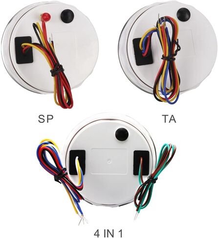MOTOR METER RACING W PRO Series 3 Gauge Set 110mm 4-3/8" GPS Speedometer, Tachometer & 4 in 1 Multi-Function Volt, Fuel Level, Water Temperature & Oil Pressure Black Dial White LED for Car, Boat in Saudi Arabia