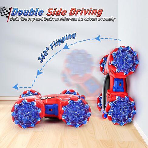 Spider Remote Control Car, Double Sided 360°Rotating 4WD Off-Road RC Stunt Cars with Headlights, 2.4Ghz Indoor Outdoor Rechargeable Toys Car for Boys KDS Age 4-6 5-7 6-8 8-12 Birthday Gift in Saudi Arabia