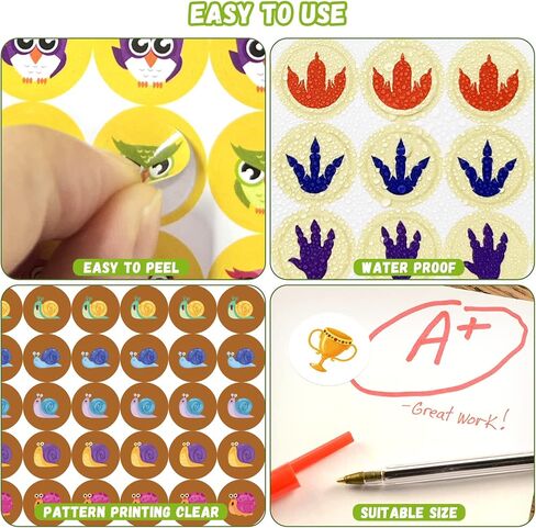 140PCS Incentive Reward Charts Sticker for Kids Behavior, Potty Training Chore Chart for Toddlers Boys, Girls Classroom Teaching or Home Using(4 Designs-Snails Pirate Dinosaurs Owls) in Saudi Arabia