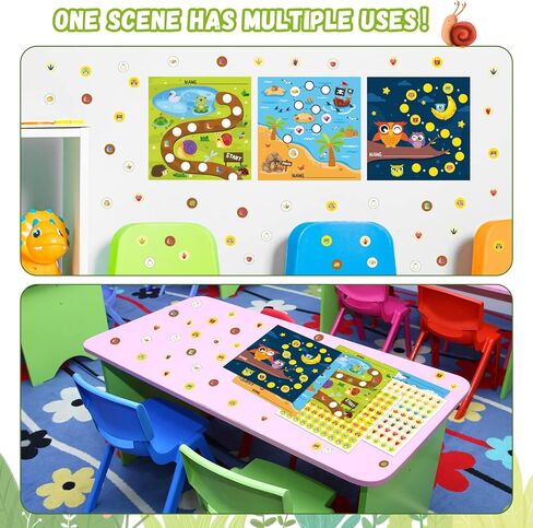 140PCS Incentive Reward Charts Sticker for Kids Behavior, Potty Training Chore Chart for Toddlers Boys, Girls Classroom Teaching or Home Using(4 Designs-Snails Pirate Dinosaurs Owls) in Saudi Arabia