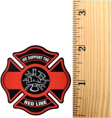Firefighter Support Stickers - Support The Red Line Firefighter Badge Stickers - Perfect for Event Decoration, Firefighter Appreciation Campaigns and Fundraising - (1-Roll-250 Stickers) in Saudi Arabia