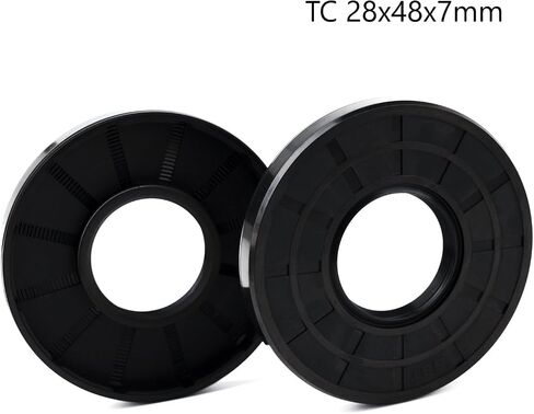 XiKe ختم عمود الزيت، أختام الشفاه، TC 22x48x7 مم غطاء مطاطي النتريل شفة مزدوجة مع زنبرك، أختام زيت لأعمدة التحمل، أعمدة دوارة، إلخ، عبوة سوداء من 2 in Kuwait