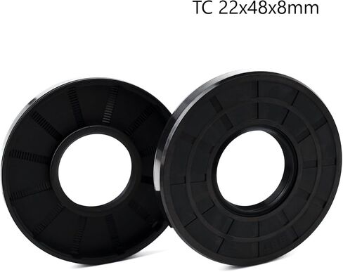XiKe ختم عمود الزيت، أختام الشفاه، TC 22x48x7 مم غطاء مطاطي النتريل شفة مزدوجة مع زنبرك، أختام زيت لأعمدة التحمل، أعمدة دوارة، إلخ، عبوة سوداء من 2 in Kuwait