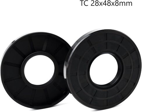 XiKe ختم عمود الزيت، أختام الشفاه، TC 22x48x7 مم غطاء مطاطي النتريل شفة مزدوجة مع زنبرك، أختام زيت لأعمدة التحمل، أعمدة دوارة، إلخ، عبوة سوداء من 2 in Kuwait