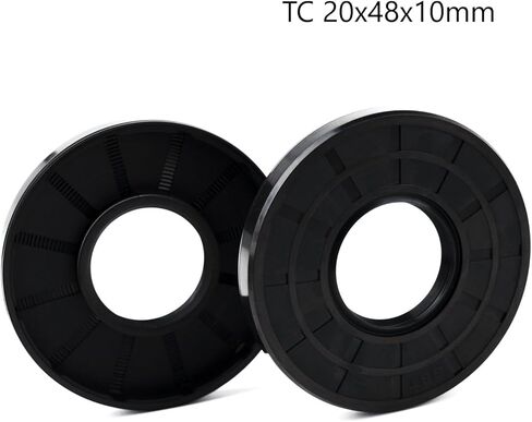 XiKe Oil Shaft Seal, Lip Seals, TC 22x48x7mm Nitrile Rubber Cover Double Lip with Spring, Oil Seals for Bearing Shafts,Rotating Shafts,etc., Black Pack of 2 in Kuwait