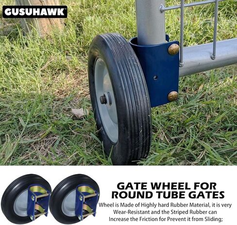 Farm Gate Wheel Replaces Speeco S16100600 Fence Gate Wheel for Round Tube Gates 1-5/8" to 2" Diameter, Allows You to Open and Close Gates Easily, Helps to Prevent Gates from Sagging in Kuwait