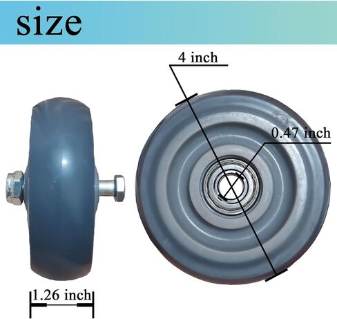 Push Cart Wheels, Heavy Duty 4 Inch PU Caster Wheels Bearings Repair Kits, Pltae Casters, Shelf Replacement Wheels for Platform Trucks up to 265 Pounds (4-Inch) in Saudi Arabia