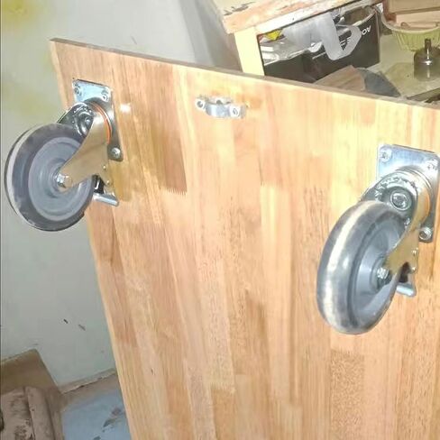 Push Cart Wheels, Heavy Duty 4 Inch PU Caster Wheels Bearings Repair Kits, Pltae Casters, Shelf Replacement Wheels for Platform Trucks up to 265 Pounds (4-Inch) in Saudi Arabia