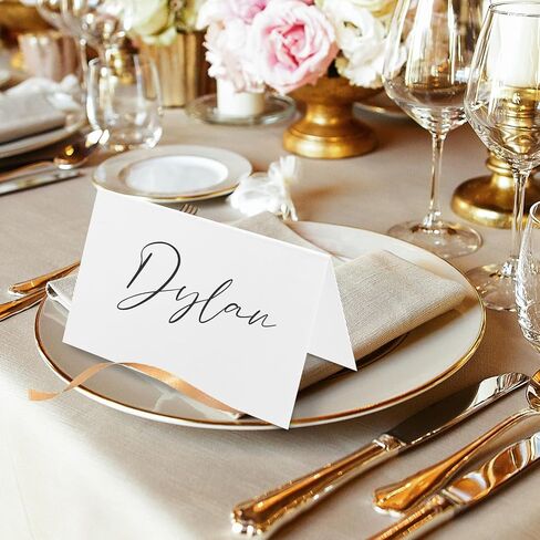 120 Pcs Blank Place Cards for Table Seting - Name Cards White, Table Place Cards for Dining, Party, Wedding, Tent Cards Fold 3.5×2 Inches in Saudi Arabia