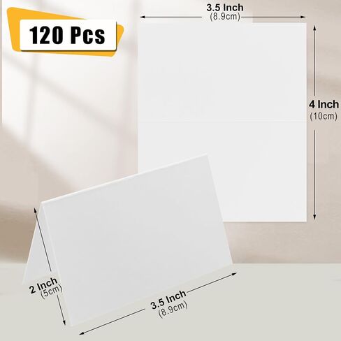 120 Pcs Blank Place Cards for Table Seting - Name Cards White, Table Place Cards for Dining, Party, Wedding, Tent Cards Fold 3.5×2 Inches in Saudi Arabia