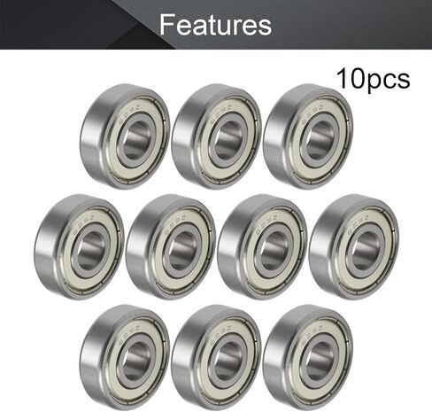 Othmro محامل الكرات الأخدود العميق، 10 قطع 629ZZ محامل الأخدود العميق 9x26x8 مم محمل كروي مزدوج من البلاستيك المختوم من الفولاذ الكربوني محمل الأخدود العميق للدراجات البخارية ومعدات طب الأسنان والمصاعد الروبوتية in Kuwait