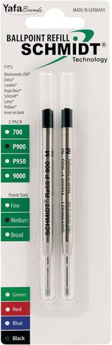 Schmidt P900 Ballpoint Tc Ball Parker Style Refill Medium, Black, 2 Pack Blister (SC58135) in Saudi Arabia