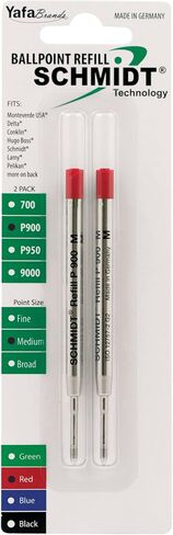 Schmidt P900 Ballpoint Tc Ball Parker Style Refill Medium, Black, 2 Pack Blister (SC58135) in Saudi Arabia