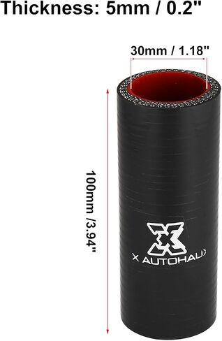 X AUTOHAUX 30 مم 1.18 بوصة ID مستقيم سيليكون المخفض خرطوم سيليكون خرطوم مقرنة المبرد أنبوب أسود أحمر لسيارة المبرد مدخل الأنابيب in Saudi Arabia