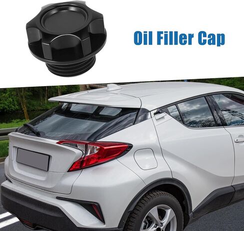 Car Gas Cap Engine Oil Filler Cap Plug Cover for Toyota C-HR 2018-2019 Aluminum Alloy Black in Saudi Arabia