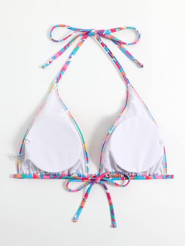 SOLY HUX Women's Plus Size String Halter Bikini Swimsuit Top Printed Triangle Bathing Suit Tops Beachwear in Saudi Arabia